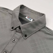 FILA GOLF フィラ ゴルフ シャドーアーガイル BD 半袖 ポロシャツ サイズ LL /メンズ/グレー系