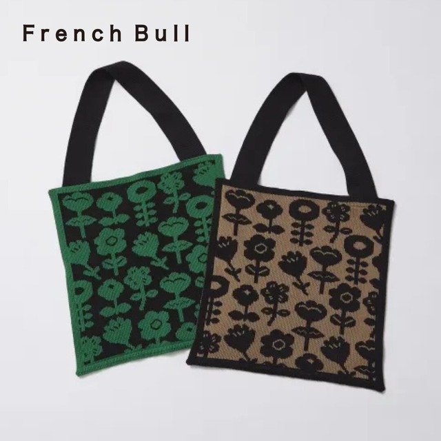 フレンチブル ニットショルダーバッグ ノスタルジーバッグ バッグ ショルダーバッグ レディース トートバッグ 日本製 国産 マチなし おしゃれ かわいい 花柄 ストライプ柄 綿 プレゼント ギフト French Bull 33-01222 Fr017