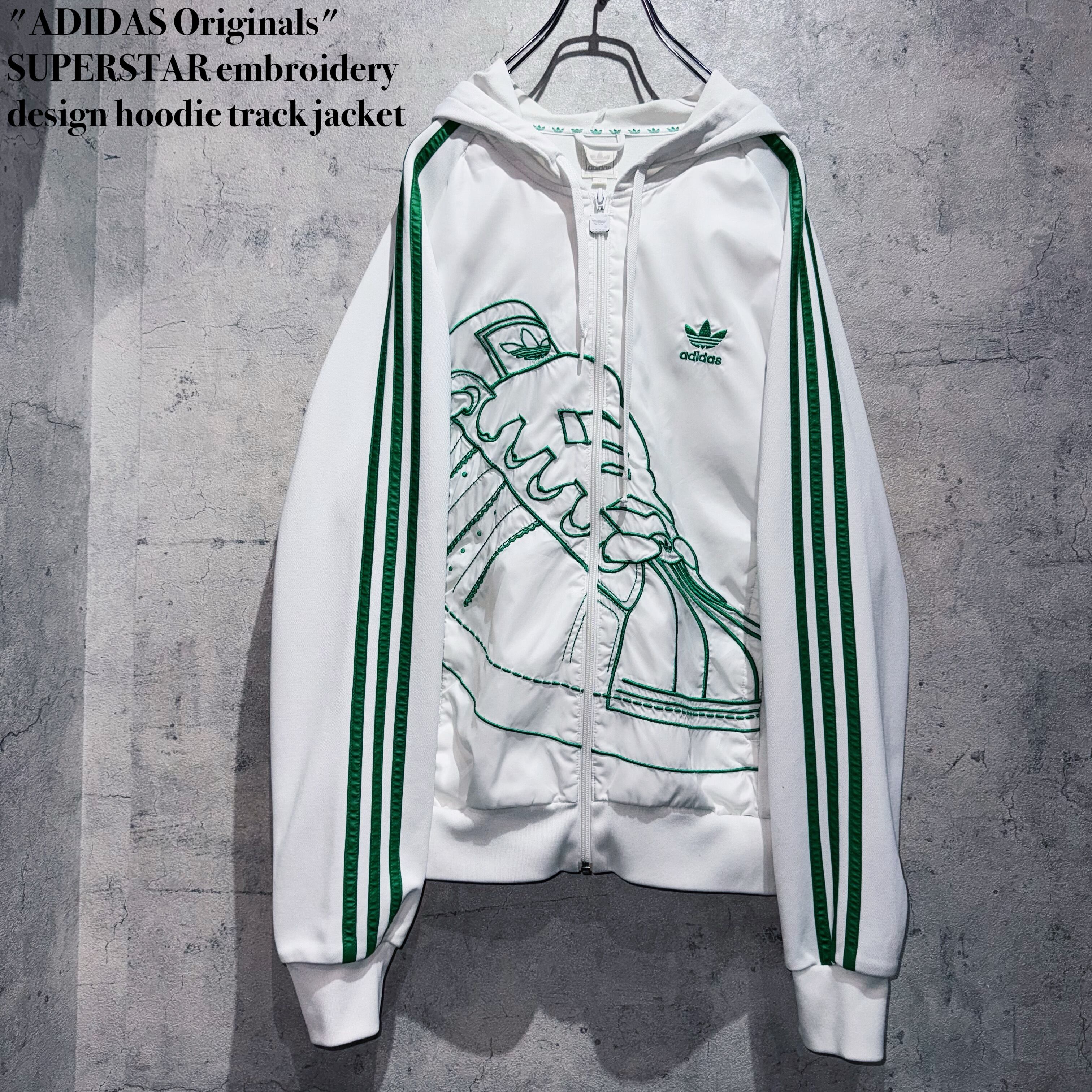 "ADIDAS Originals"SUPERSTAR embroidery design hoodie track jacket