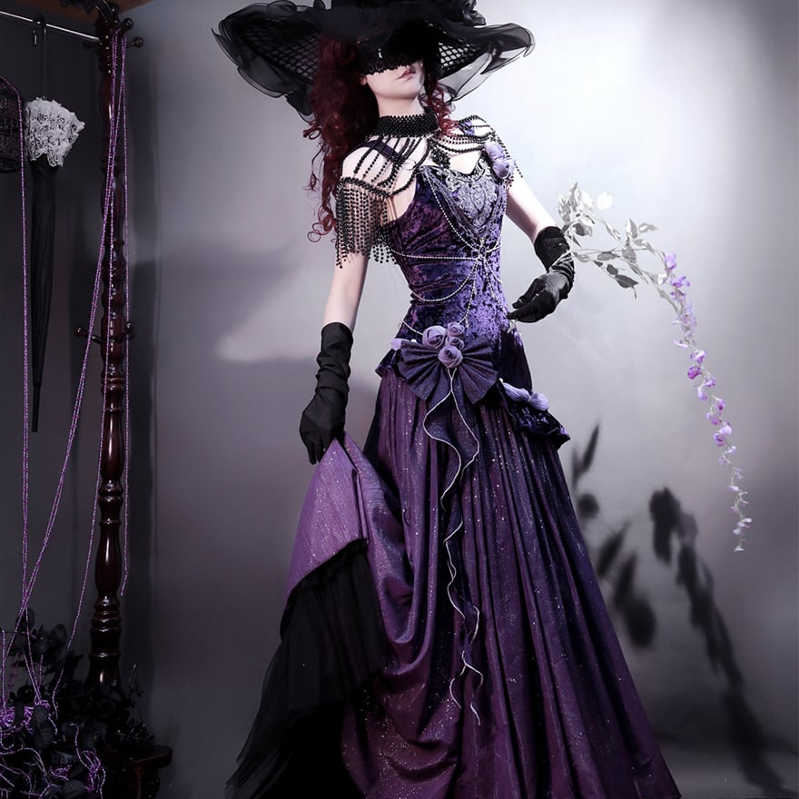 サブカル服 ゴスロリ パーティドレス 闇かわいい イベント衣装 夜会衣装