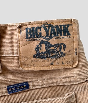 -BIG YANK- Vintage 70s W36 Corduroy Flare Pants made in USA