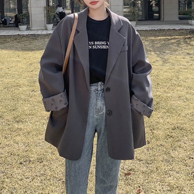 ボタンフロント オーバーサイズジャケット N00350