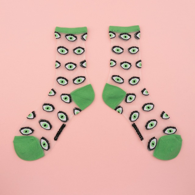 «即納» Coucou Suzette Eye Sheer Socks - Green ククシュゼット