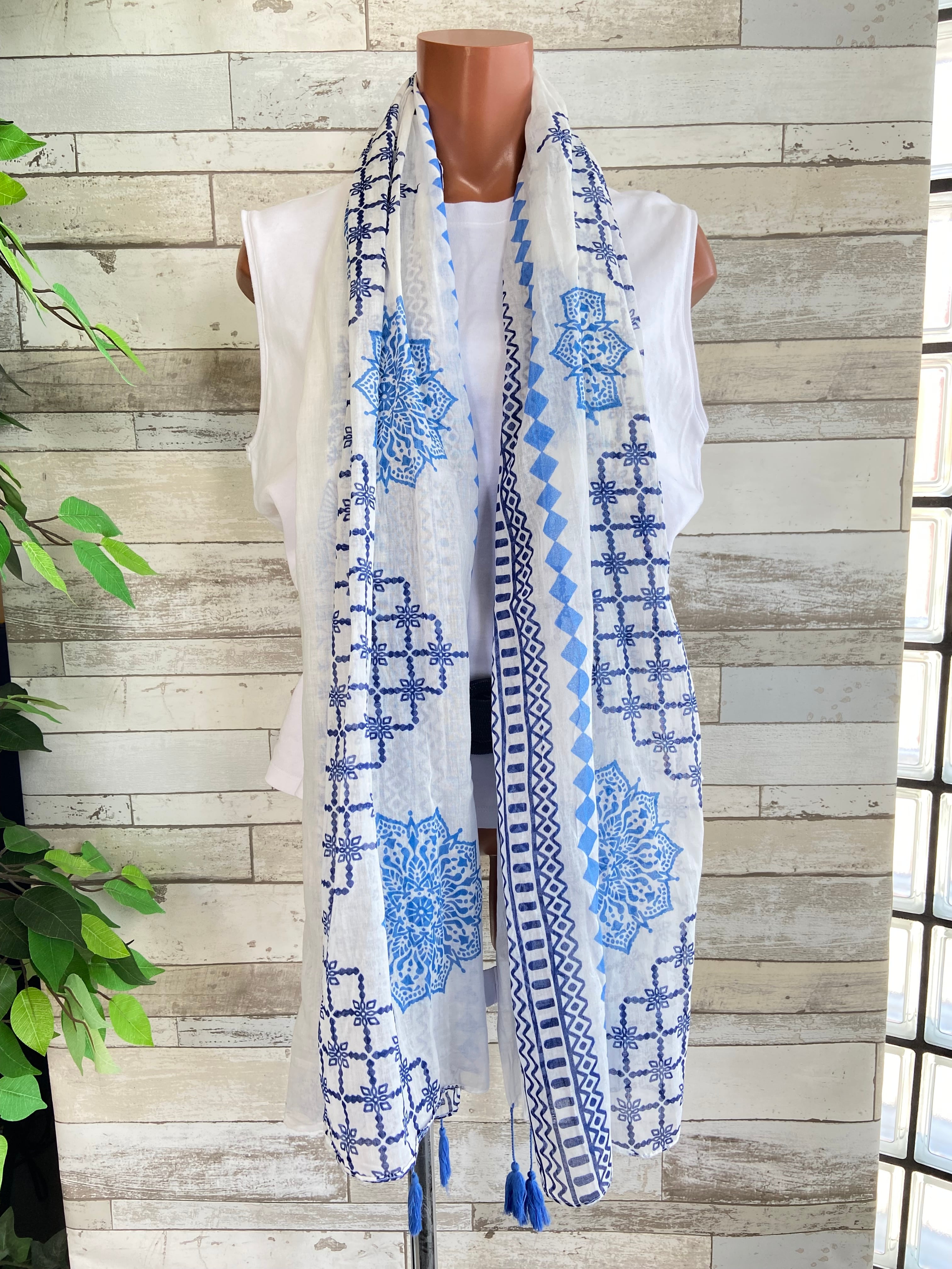 COTTON 100%コットン・綿のストール インポート大判・ロングストール