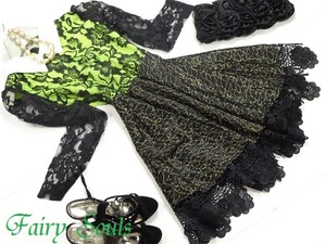 ★送料無料★7～9号（S~M)☆個性的ネオンカラ－最先端ワンピ(OPN7172)