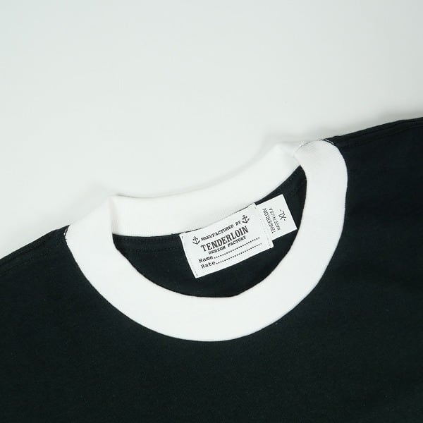 Size【XL】 TENDERLOIN テンダーロイン TRIM TEE BLACK リンガーT