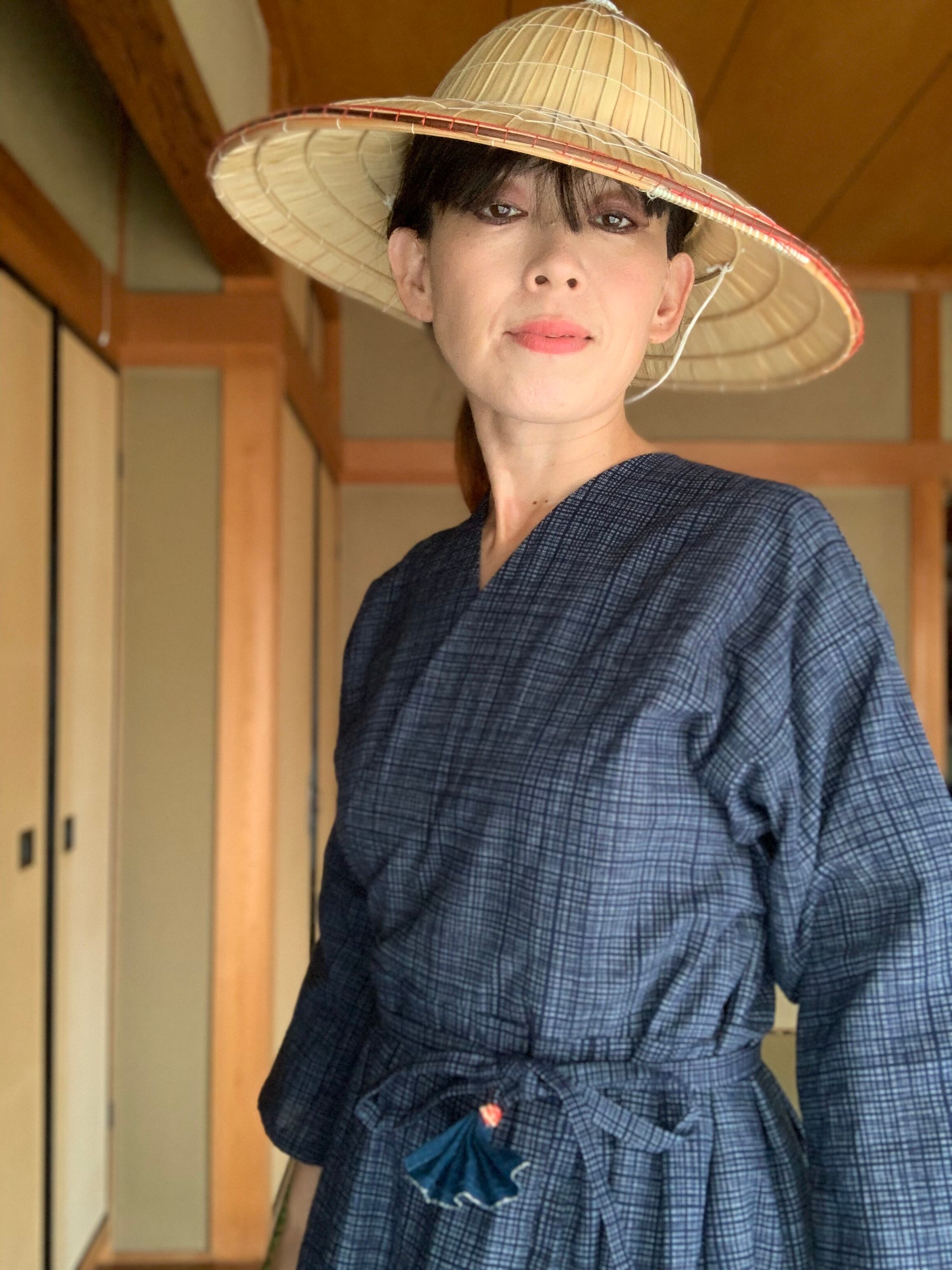 着物リメイクカシュクールワンピース Sennohikari