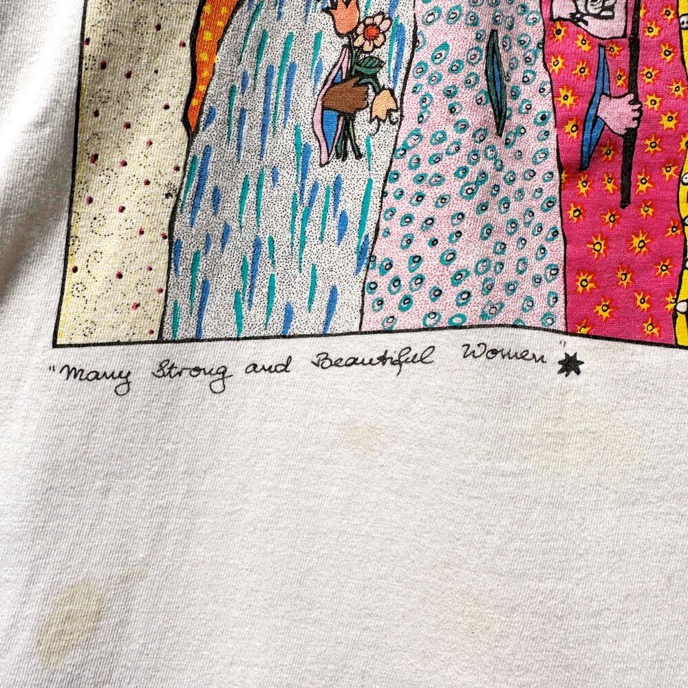 KIKI SUAREZ - Made In USA] Vintage Art Print T-Shirt [1990s