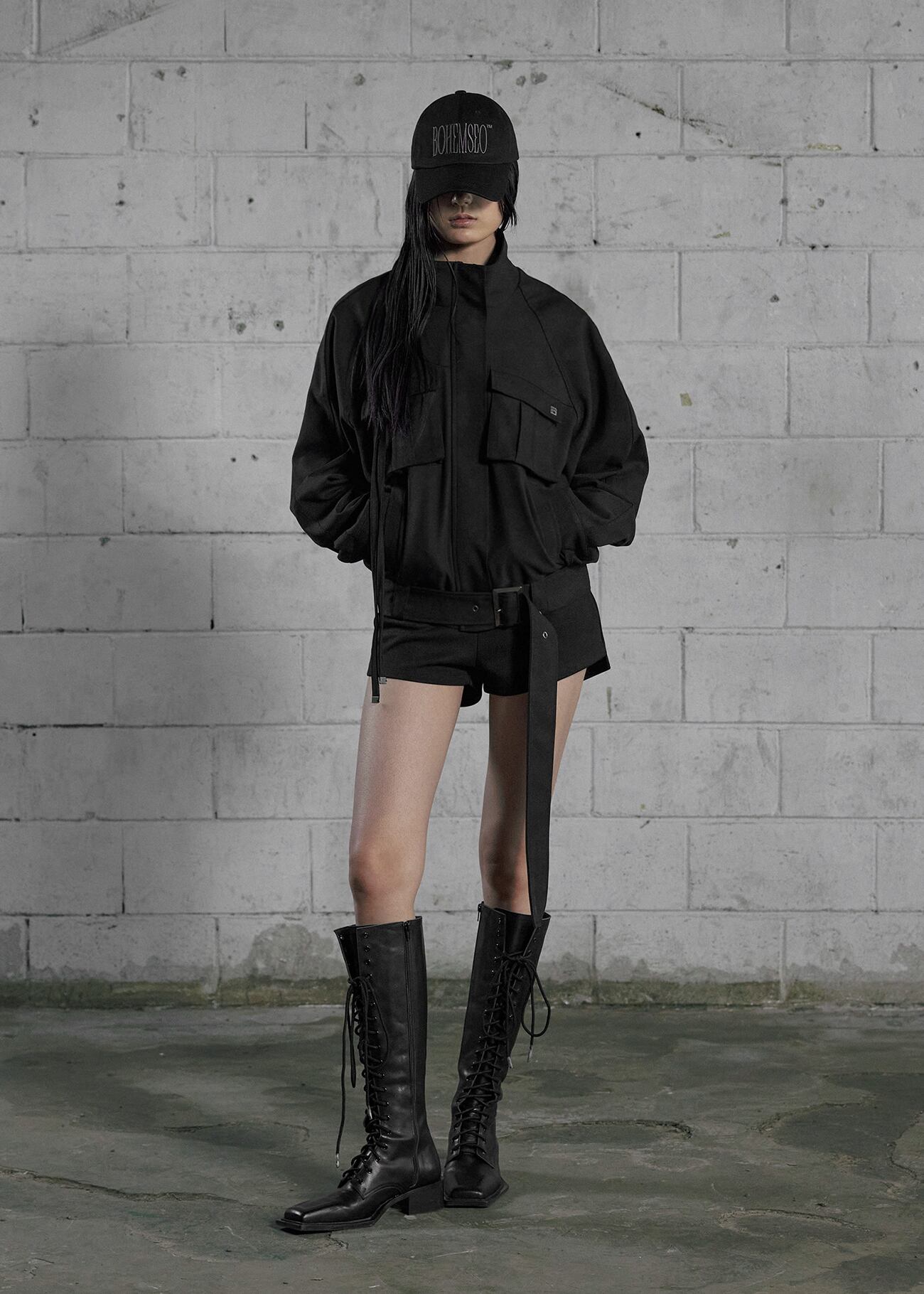 BOHEMIAN SEOUL] OUTPOCKET OVER FIT BLOUSON, BLACK 正規品 韓国