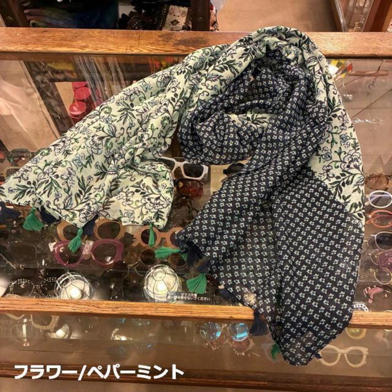 TOPANGA Accessory　スムースタッセルビッグストール 全3種　グリーン　ブルー　スカーフ　ショール　マフラー　大判ストール　羽織　薄手　フリンジ　冷房対策