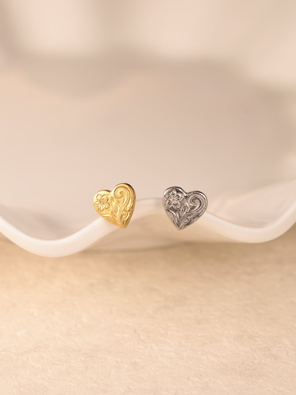 316L hawaiian heart pierce（ 片耳用 ）#p08 | rani