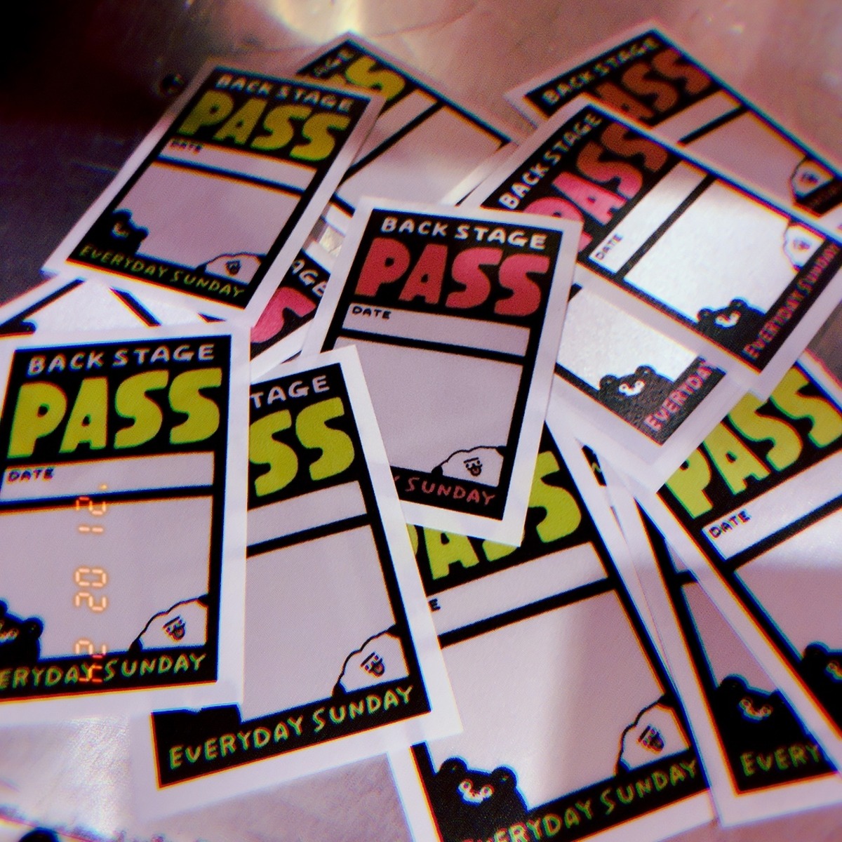 BSP(BACK STAGE PASS)ステッカー5pc | EVERYDAYSUNDAY