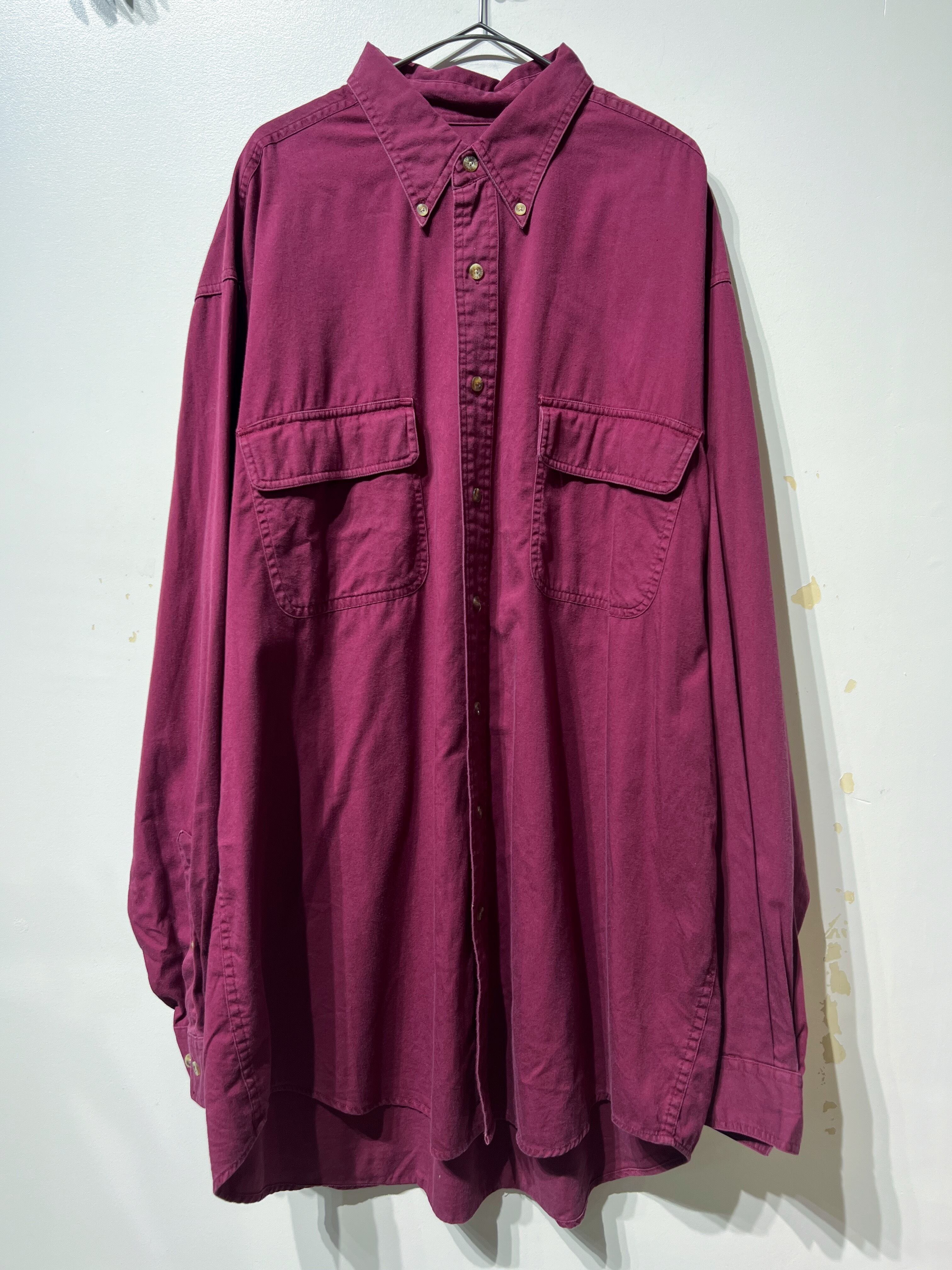 (SH1329)Eddie Bauer burgundy cotton work shirt