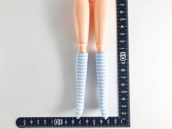 ドールアクセサリ 1/6 女性用 靴下 ストッキング 水白縞 TKDG23G85-13 - 画像1
