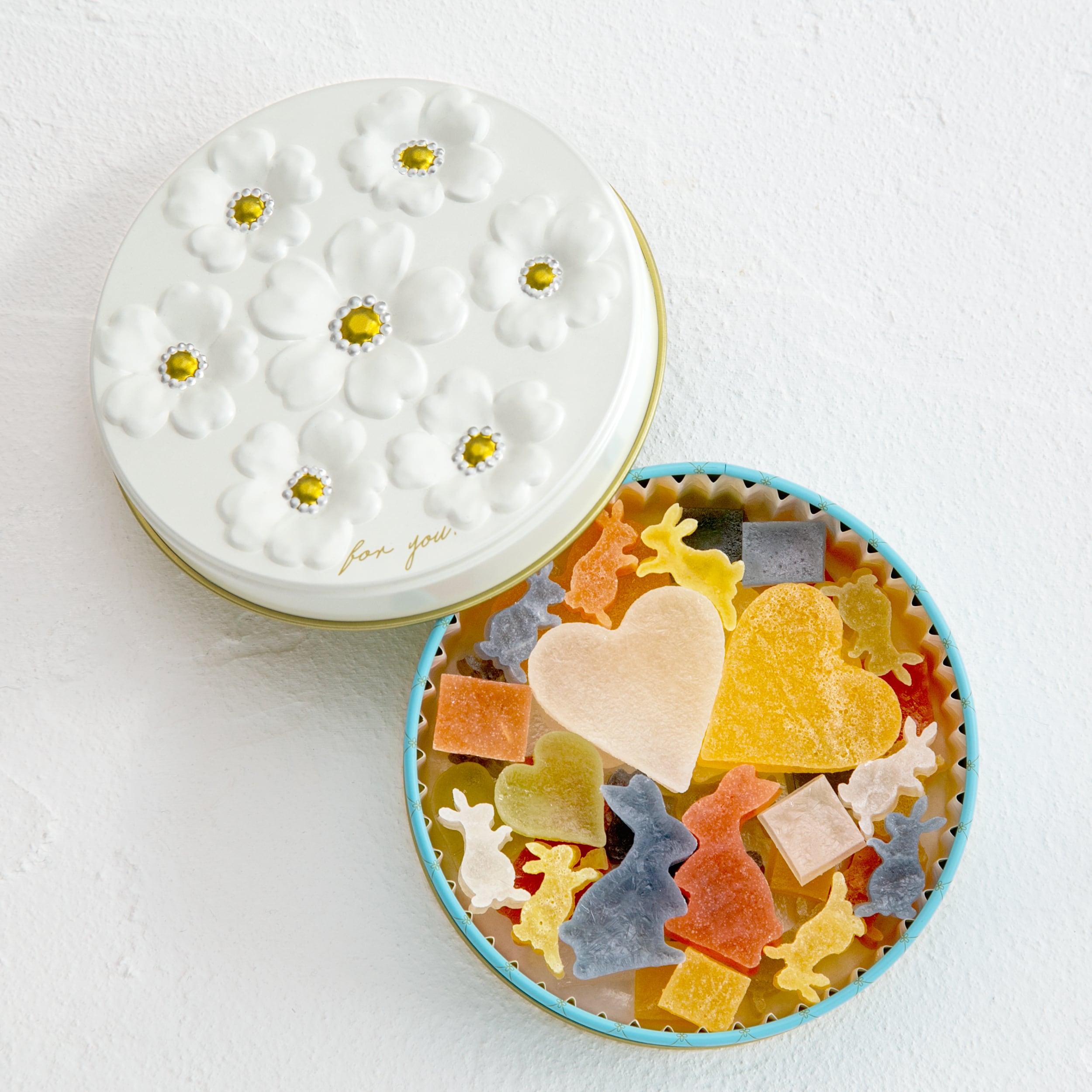 可愛いうさぎの【琥珀糖】こはくラビット ブーケ缶 みかた缶 | 三月レトロ