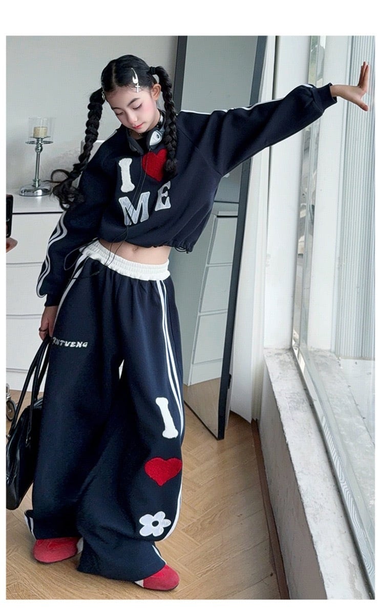 I ♡ ME」スウエット セットアップ 120cm-170cm | mon ange