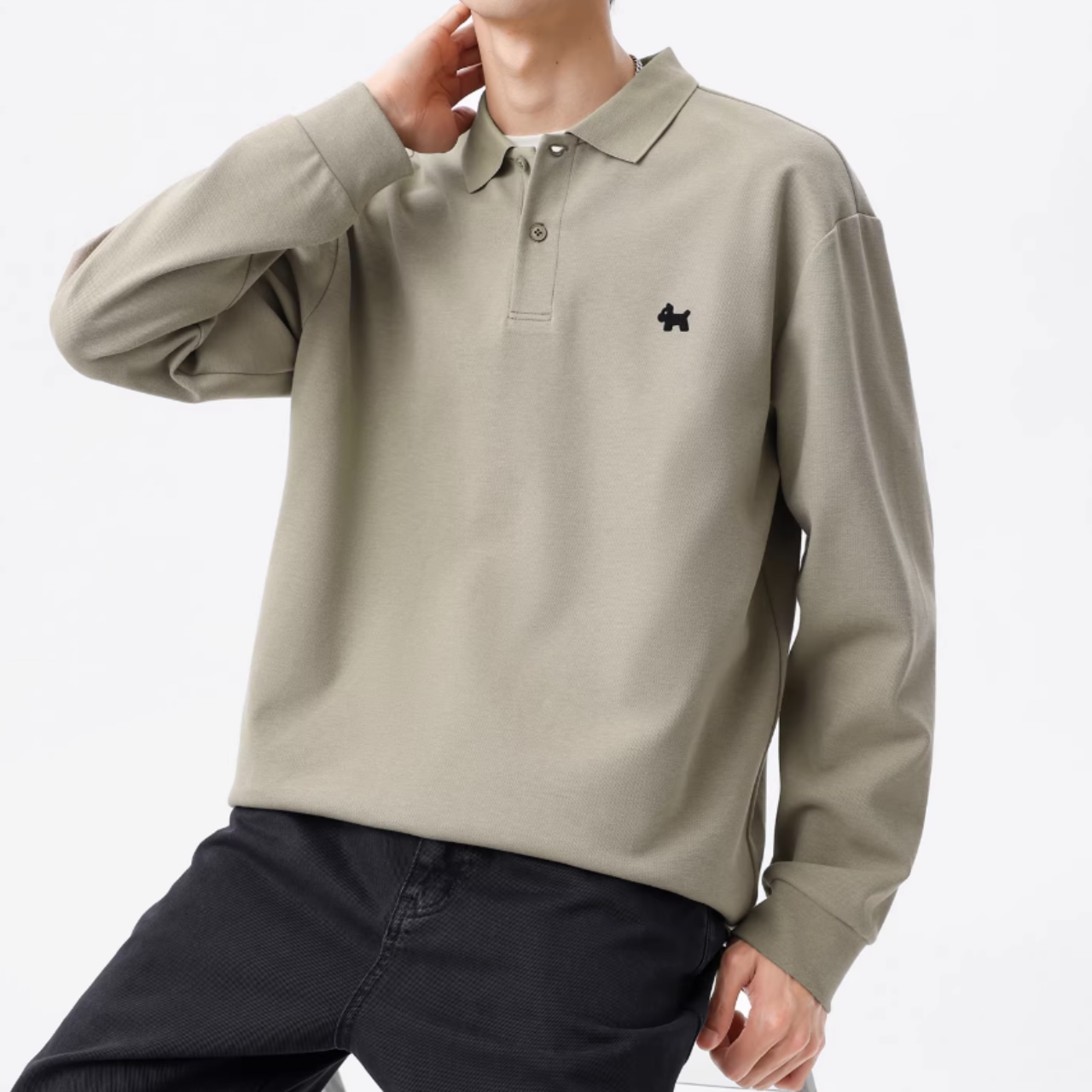 無地ニット ポロシャツ af0480