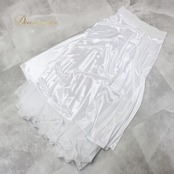 社交ダンス 衣装 スカート レッスンウェア ホワイト系 白 練習着 レース ラインストーン シンプル 清楚 上品 フォーマル スタンダード 白系 オールホワイト ストーン きらきら 光沢 無地 フレア プリーツ風 リボン風 ウエストゴム 伸縮性 体型カバー かわいい エレガント ダンス衣装 スタンダードダンス モダン フォーマルダンス インナー ベージュ系ではない白 スカート単品