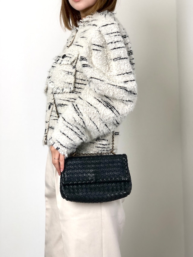 Bottega Veneta ボッテガ・ヴェネタ OLIMPIA ブラック フラップ チェーンショルダー vintage ヴィンテージ オールド wkfbrv