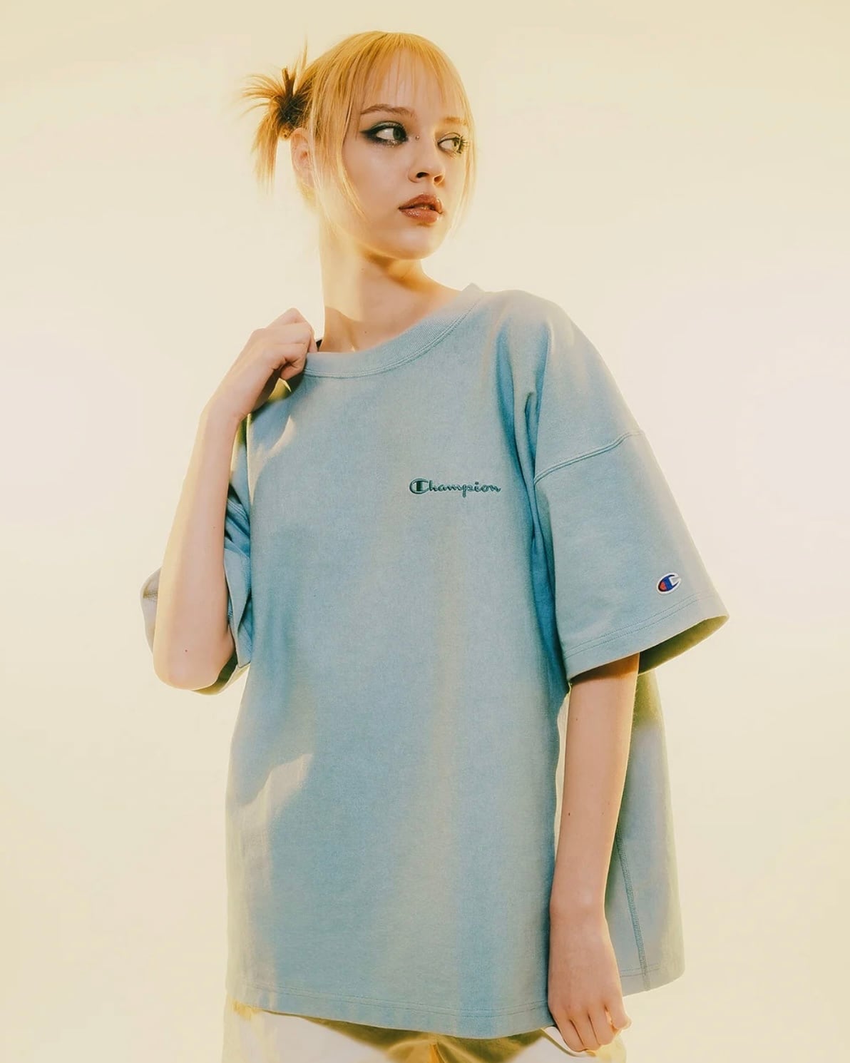 【X-girl×Champion】REVERSE WEAVE FACE  TEE X-girl】X-girl × Champion REVERSE WEAVE R FACE S/S TEE / WHITE