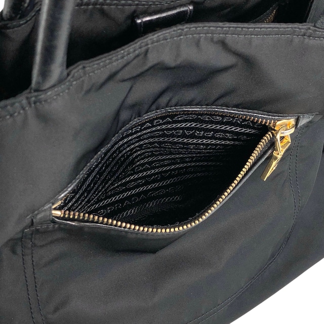 PRADA プラダ ショルダーバッグ ブラック トライアングルロゴ ナイロン 2WAY トートバッグ vintage ヴィンテージ オールド 2krwdw