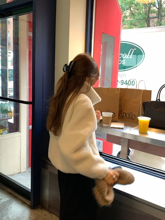 (OUNCE) high neck fur zipup mustang / 2color