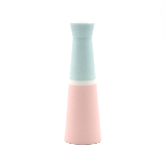 Flower Vase　light blue×pink