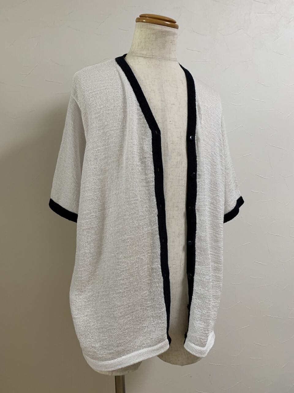 Bi-Color Wide Silhouette Short Sleeve Summer Cardigan