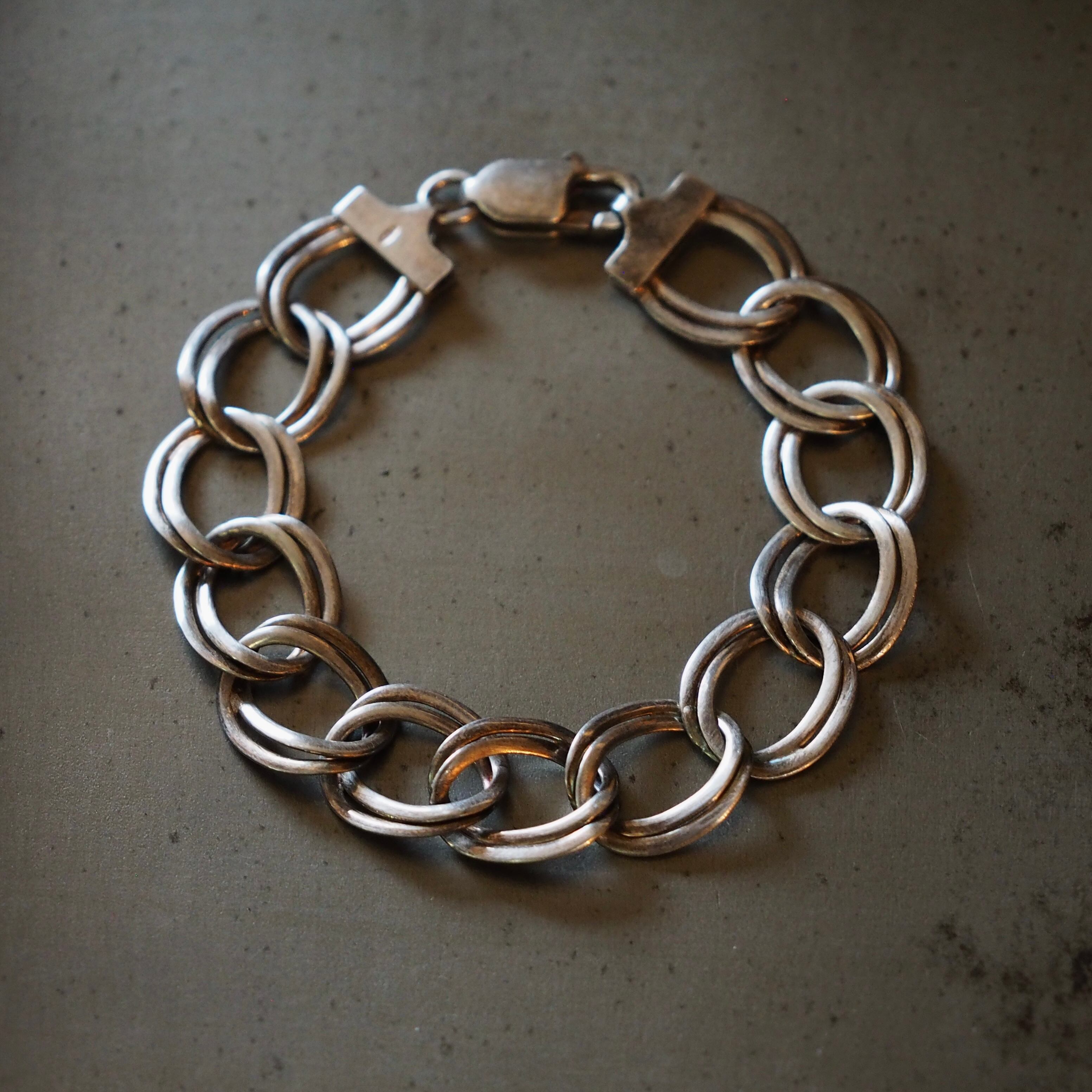 Double cable chain bracelet silver925 ITALY シルバーブレスレット