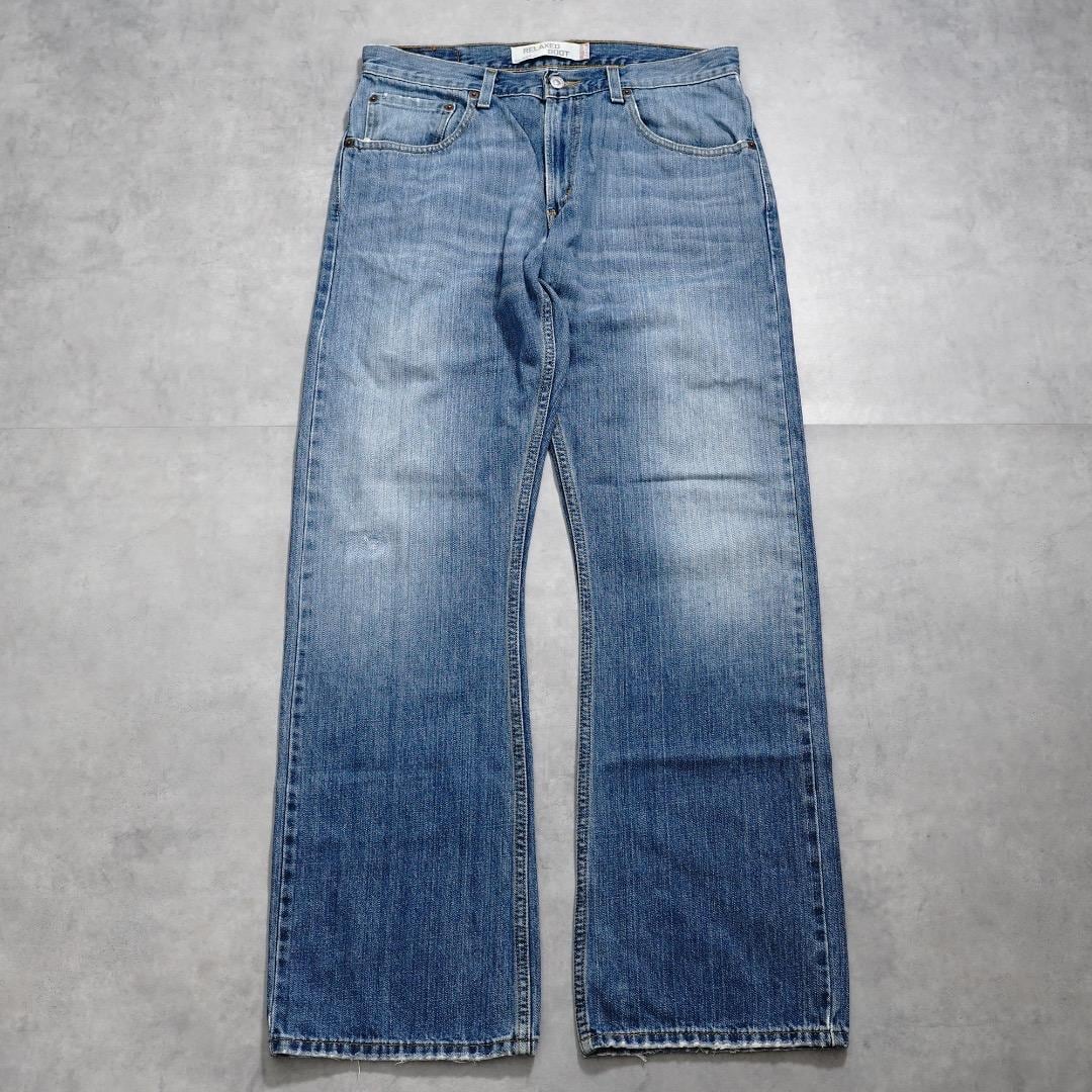 リーバイス557 W32 フレア デニム ブーツ 青 00s 古着 16962
