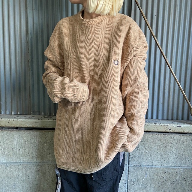 CHAPS チャップス コットンニットセーター メンズXL 古着ベージュ 