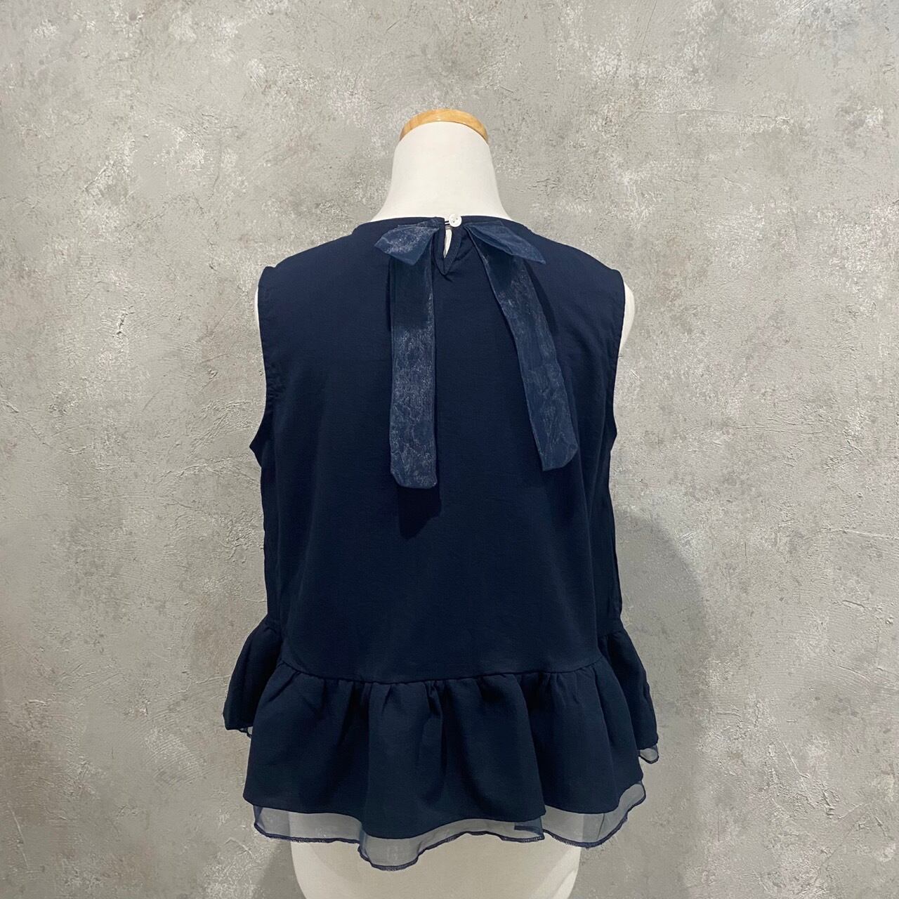 トップス Sov. パールフリル ノースリーブトップス