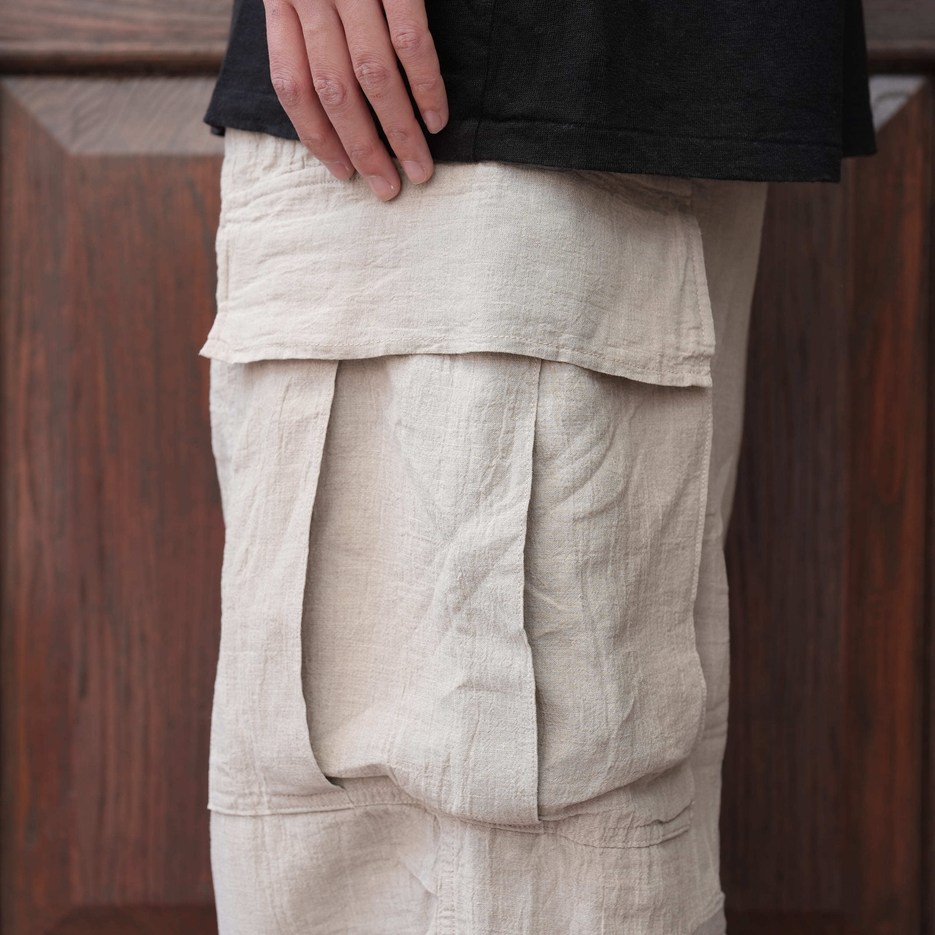 パンツ HERILL Linen Jungle fatiguepants Natural HERILL(へリル) 26SS 
