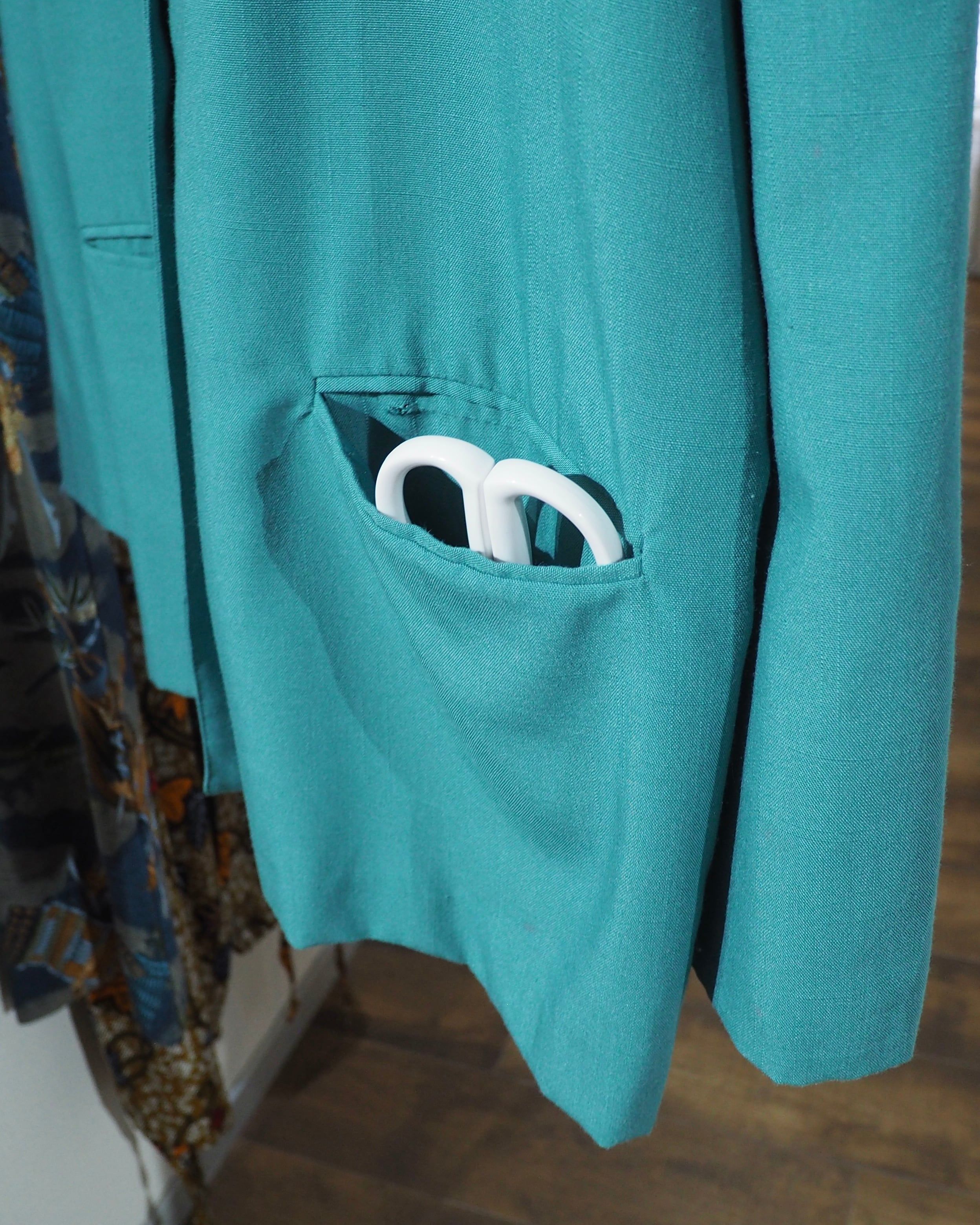 1990s " SAGHARBOR " Beautiful Turquoise Green Color vintage loose Easy jacket