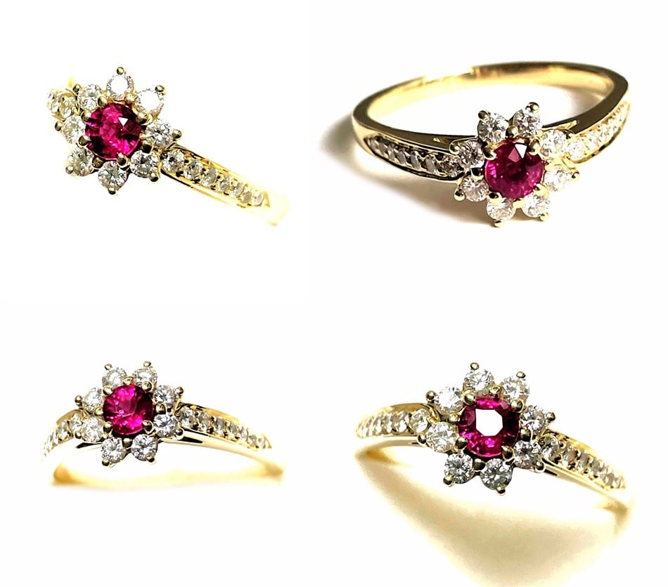 TIFFANY ティファニー コンティニュアスロウ フローラ リング K18YG