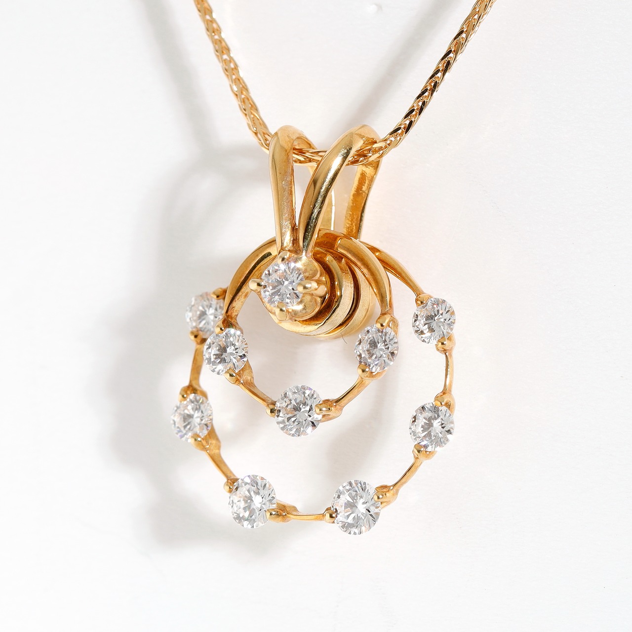 ダイヤモンド デザイン ネックレス K18 / D / VVS1~VVS2 / H&C / 1.005ct