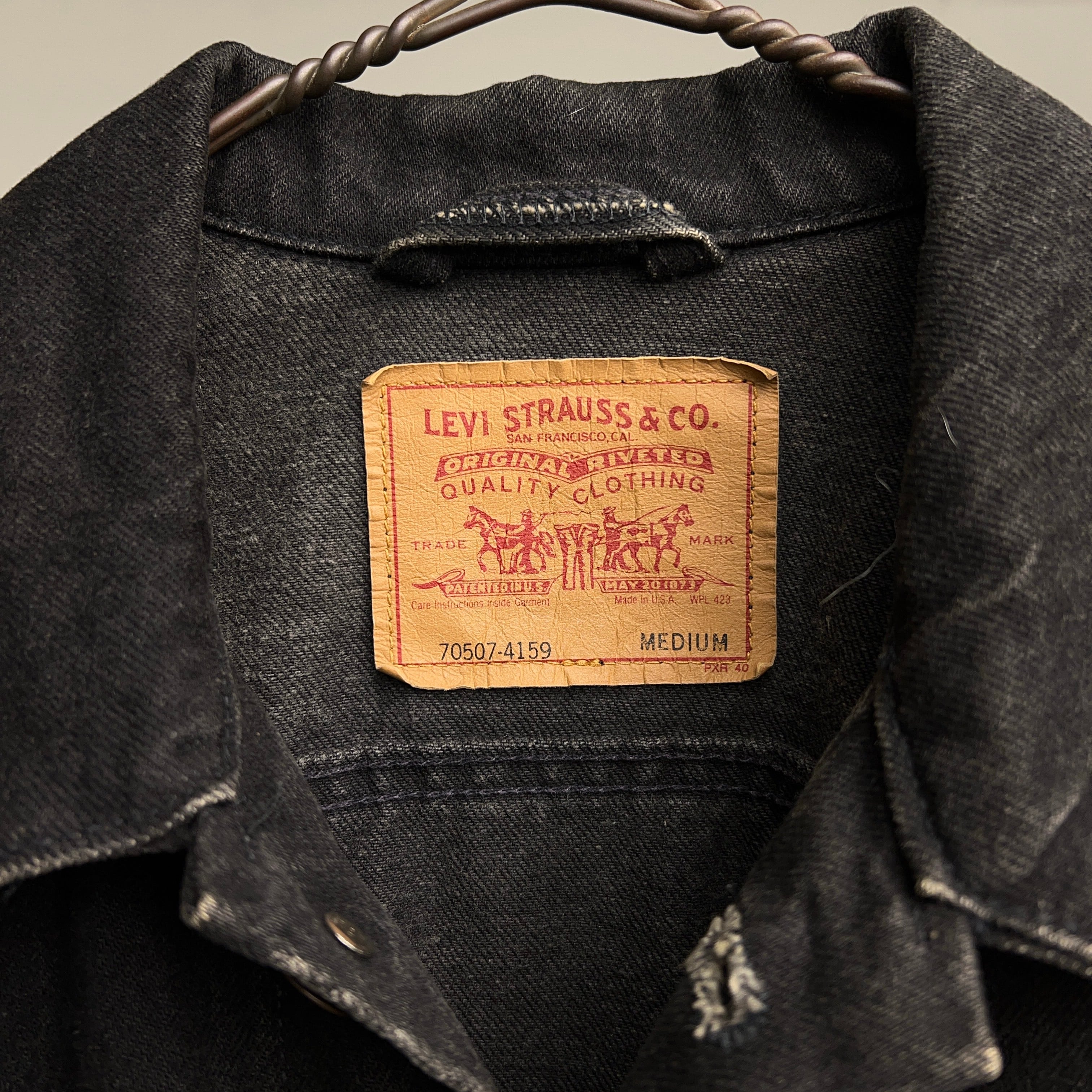 90's Levi's 70507-4159 Black Denim Jacket MADE IN U.S.A. Medium