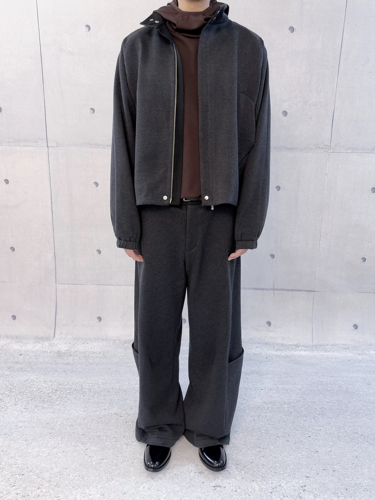 UNDERMINE Boxy Zip-Up Wool Jacket