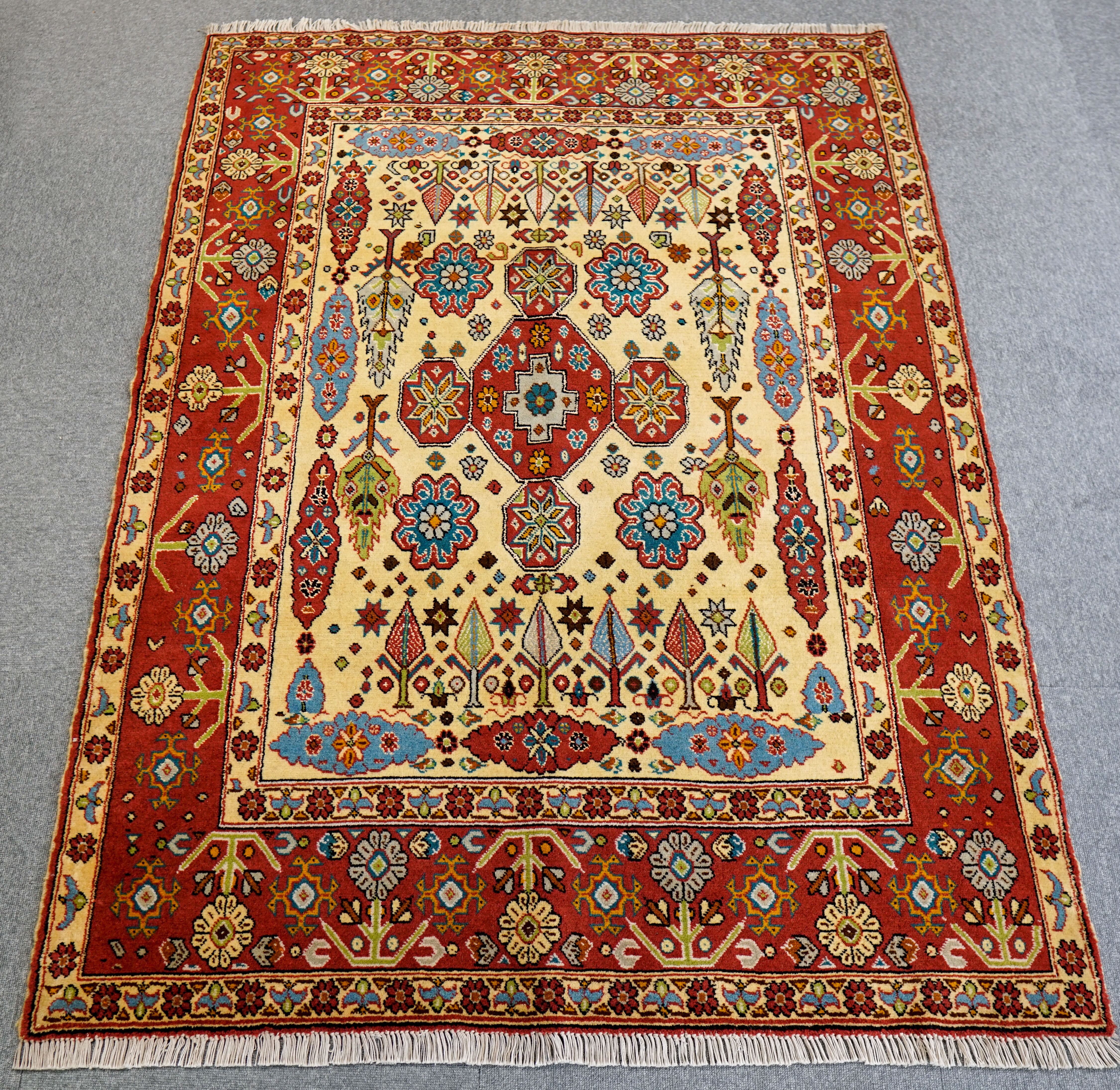 209×153cm【アフガニスタン 手織りキリム】トライバルラグ 手織り絨毯-