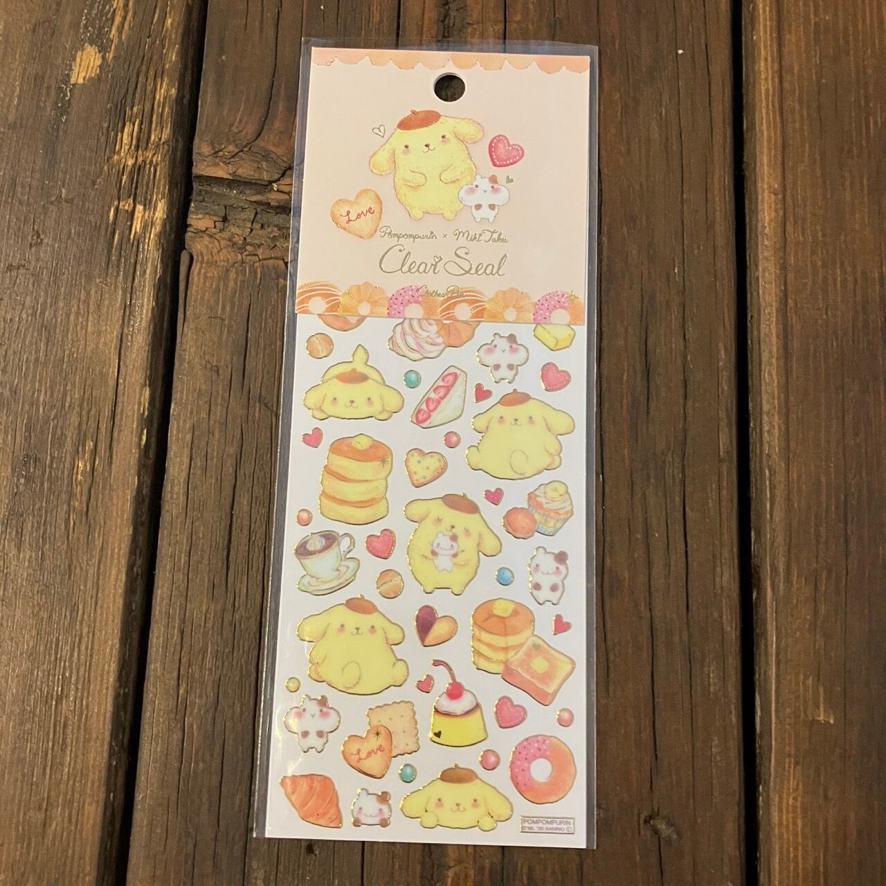 サンリオ×たけいみき ポムポムプリン ふわふわスフレ 金箔クリアシール X12