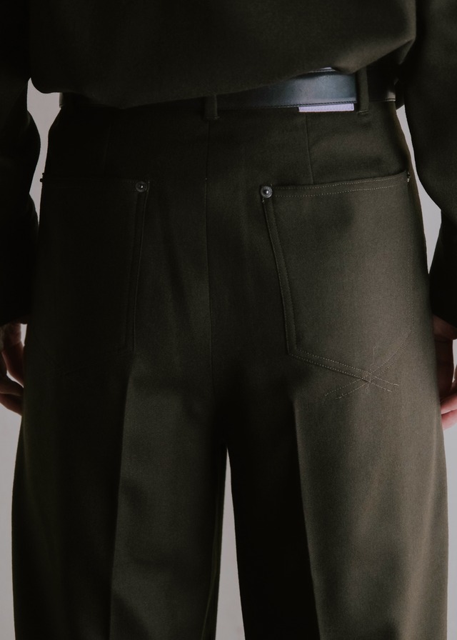 Ex. SASAKI SATORU single tuck wide trousers / Khaki