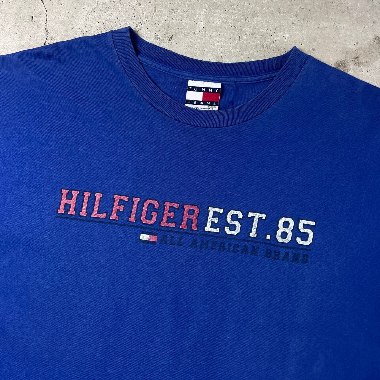 90s ビンテージ　tシャツ　ブルー　ロゴ