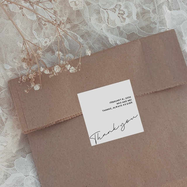 THANK YOUシール　／　選べるデザイン 選べるカラバリ　【 5cm・80枚】