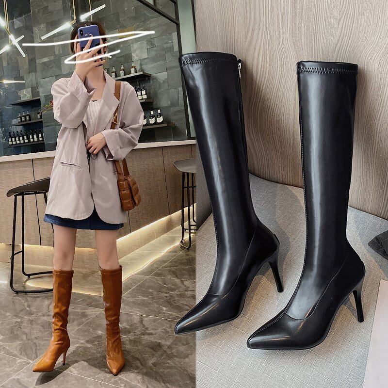 ヒールベルベットウィンターレッドジッパーカジュアルブーツ 靴 シューズ 冬物 フェイクシューズ23928893256