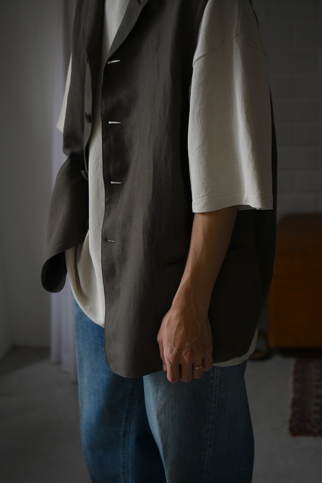 m’s braque / STAND UP COLLAR GILET (Mocha)