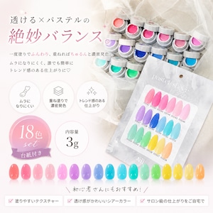 pastel sheer 18色set〈台紙付〉