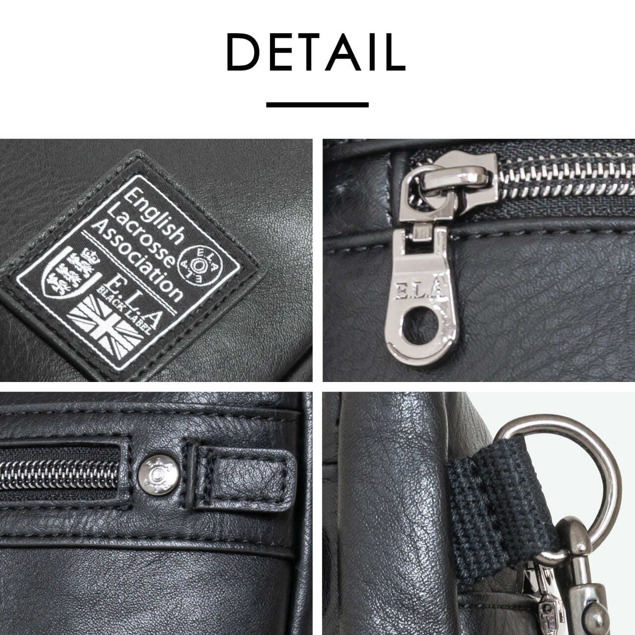 E.L.A イーエルエー ショルダーバッグ クラッチバッグ 2way 合成皮革