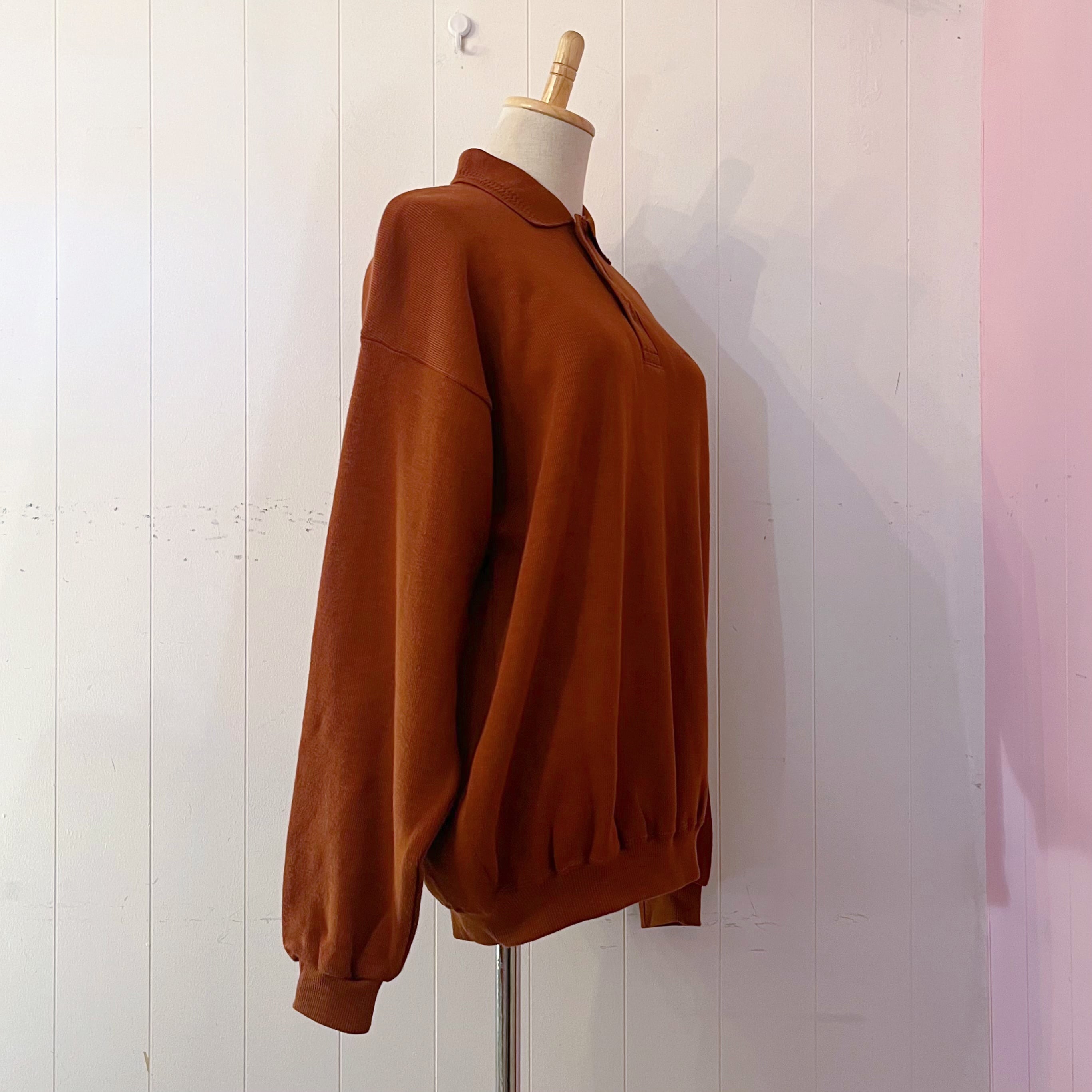 orange brown polo knit
