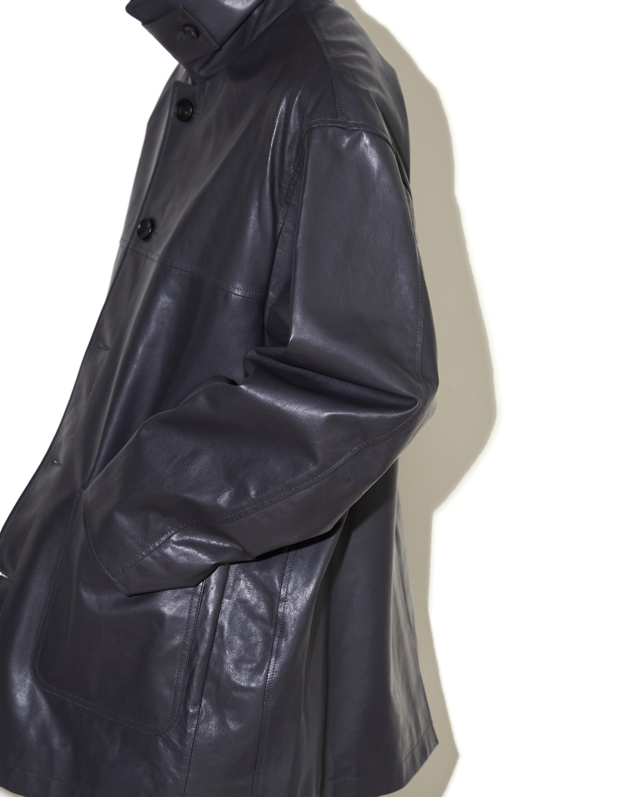 ssstein "LEATHER CAR JACKET〔DARK CHARCOAL〕"