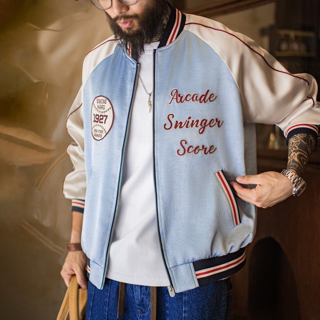 Vintage Baseball Embroidered Souvenir Jacket / ヴィンテージ ベースボール 刺繍 スーベニア ジャケット